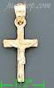 14K Gold Cross Dia-Cut Charm Pendant