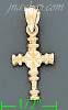 14K Gold Cross Dia-Cut Charm Pendant