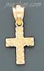 14K Gold Cross Dia-Cut Charm Pendant