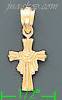 14K Gold Cross Dia-Cut Charm Pendant