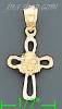 14K Gold Cross Dia-Cut Charm Pendant