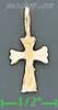 14K Gold Cross Dia-Cut Charm Pendant