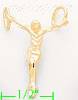 14K Gold Crucifix Dia-Cut Charm Pendant