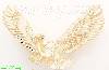 14K Gold Striking Eagle Animal Dia-Cut Charm Pendant