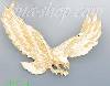 14K Gold Striking Eagle Animal Dia-Cut Charm Pendant