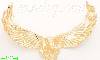 14K Gold Striking Eagle Animal Dia-Cut Charm Pendant