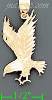 14K Gold Striking Eagle Animal Dia-Cut Charm Pendant