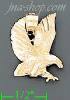 14K Gold Striking Eagle Animal Dia-Cut Charm Pendant