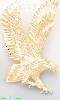 14K Gold Striking Eagle Animal Dia-Cut Charm Pendant