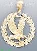 14K Gold Eagle Animal Dia-Cut Charm Pendant