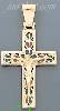 14K Gold Crucifix Italian Enamel Cross Charm Pendant