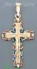 14K Gold Crucifix Italian Enamel Cross Charm Pendant