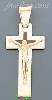 14K Gold Crucifix Italian Enamel Cross Charm Pendant