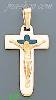 14K Gold Crucifix Italian Enamel Cross Charm Pendant