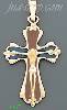 14K Gold Crucifix Italian Enamel Cross Charm Pendant