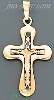 14K Gold Crucifix Italian Enamel Cross Charm Pendant