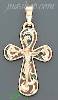 14K Gold Crucifix Italian Enamel Cross Charm Pendant