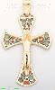 14K Gold Crucifix Italian Enamel Cross Charm Pendant