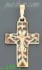 14K Gold Crucifix Italian Enamel Cross Charm Pendant
