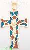 14K Gold Crucifix Italian Enamel Cross Charm Pendant