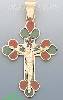 14K Gold Crucifix Italian Enamel Cross Charm Pendant