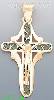 14K Gold Crucifix Italian Enamel Cross Charm Pendant