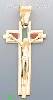 14K Gold Crucifix Italian Enamel Cross Charm Pendant