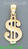 14K Gold Money Sign Dia-Cut Charm Pendant