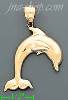 14K Gold Dolphin Dia-Cut Charm Pendant