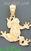 14K Gold Frog Dia-Cut Charm Pendant