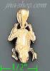 14K Gold Frog Dia-Cut Charm Pendant