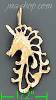 14K Gold Unicorn Dia-Cut Charm Pendant