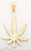 14K Gold Marijuana Leaf Dia-Cut Charm Pendant