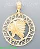 14K Gold Indian Dia-Cut Charm Pendant