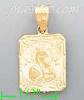 14K Gold Religious Dia-Cut Charm Pendant