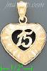 14K Gold 15 Años Heart Dia-Cut Charm Pendant