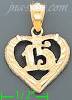 14K Gold 15 Años Heart Dia-Cut Charm Pendant