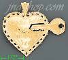 14K Gold Heart w/Key He Who Holds the Key Can Open My Heart Dia-