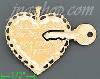 14K Gold Heart w/Key He Who Holds the Key Can Open My Heart Dia-