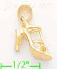 14K Gold High Heel Shoe Dia-Cut Charm Pendant