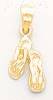 14K Gold Slippers Ballet Shoes Dia-Cut Charm Pendant