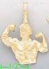14K Gold Body Building Dia-Cut Charm Pendant