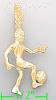 14K Gold Boy Playing Soccer Dia-Cut Charm Pendant