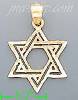 14K Gold Star of David Dia-Cut Charm Pendant