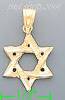 14K Gold Star of David Dia-Cut Charm Pendant