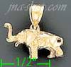 14K Gold Elephant Dia-Cut Charm Pendant