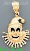 14K Gold Clown Sand Polished Dia-Cut Charm Pendant