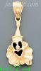 14K Gold Clown Sand Polished Dia-Cut Charm Pendant