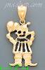 14K Gold Clown Sand Polished Dia-Cut Charm Pendant