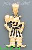 14K Gold Clown Sand Polished Dia-Cut Charm Pendant